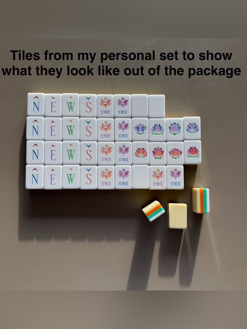 Mahjong Tile Set with Multicolor Floral and Letter Accents - Picture 8 of 8